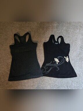 Marika & Green Apple Black & Grey Racerback Tank Top Bundle S